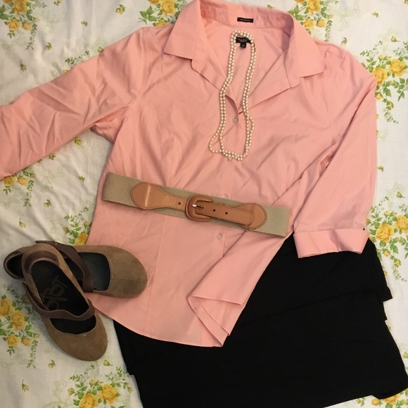 Talbots Tops - Talbots 3/4 Sleeve Pink Button Down Blouse